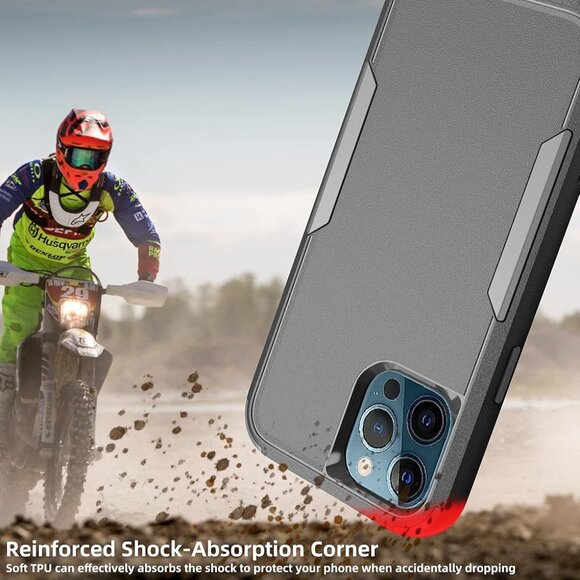 JSHRU Military-Grade Drop Protection Phone Case for iPhone 12 Pro, Black NEW - Picture 13 of 14